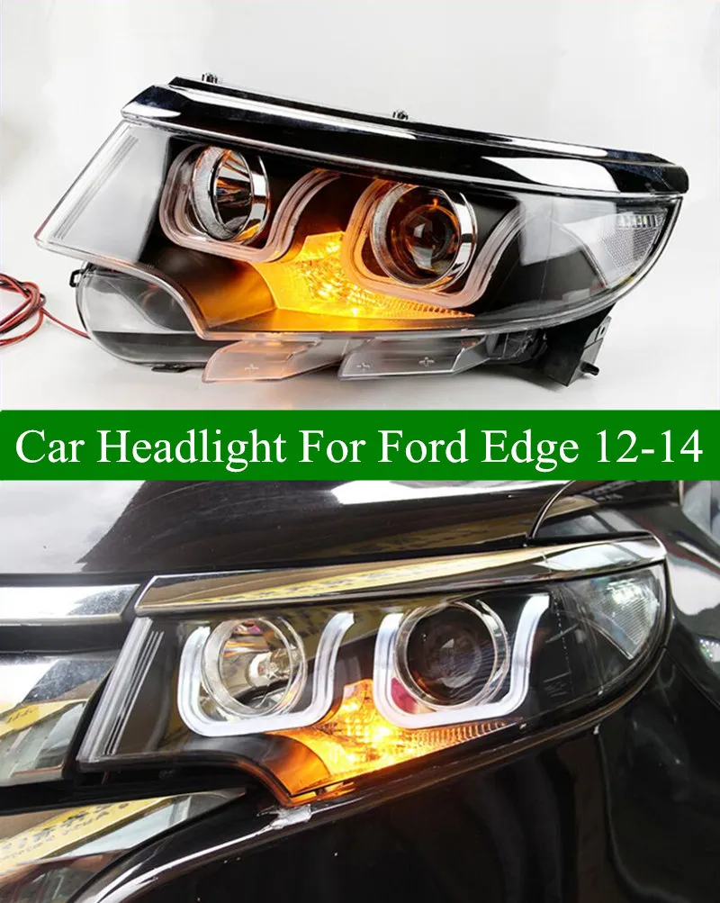 На головке для Ford Edge светодиодный фар в сборе DRL Sign Signing High Beam Car Projector Lens 2012-2014