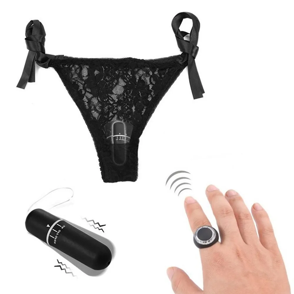 Bullet Wearable Vibrator Télécommande sans fil 10 Fréquence Culotte Oeuf vibrant Masturbation féminine Contrôleur d'anneau de doigt