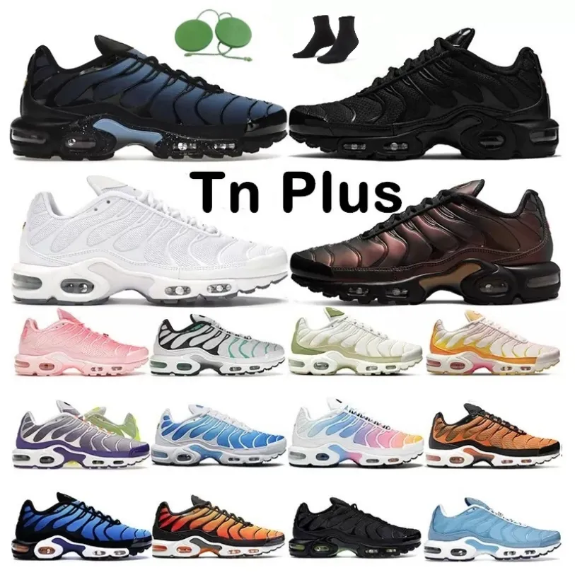 2024 2022 TN Plus Men Women Running Shoes Triple Black White Sky Perian Violet Hyper Blue Smoke Gray Zebra Bat Pimento Metallic Pewter Mens Sneakers Outdoor Sneakers