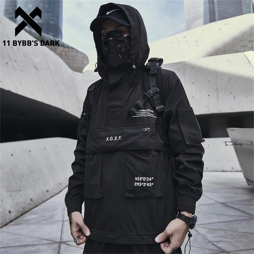 11 BYBB's Dark Cargo Jackets Coats Streetwear Function Tactical Pullover Harajuku Multi-Pocket Hoody Windbreaker Coats 201218
