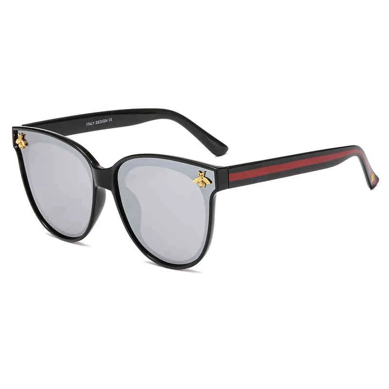 Moda diseñador de lujo gafas de sol marcas polarizadas para hombre uv400 de alta calidad para mujeres hombres g familia pequeña abeja tricolor para mujer ojo de gato gafas versátiles 3025 hiphop