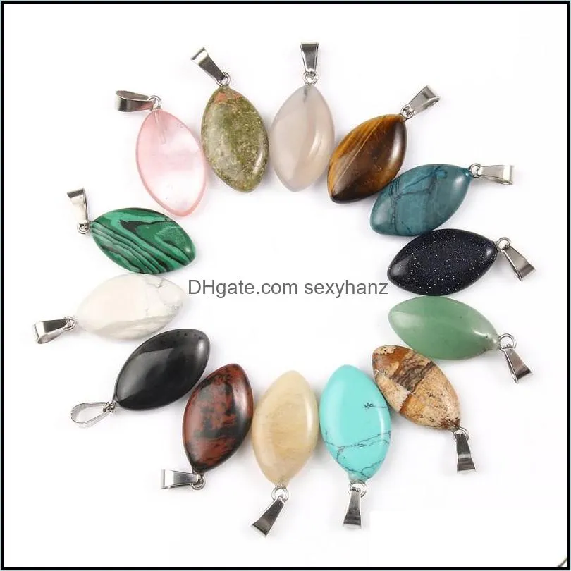 Mixed Natural Stone Gem Pendant Love Heart Star Charms Pendants for Jewelry Making Diy Bracelet Necklace Accessories