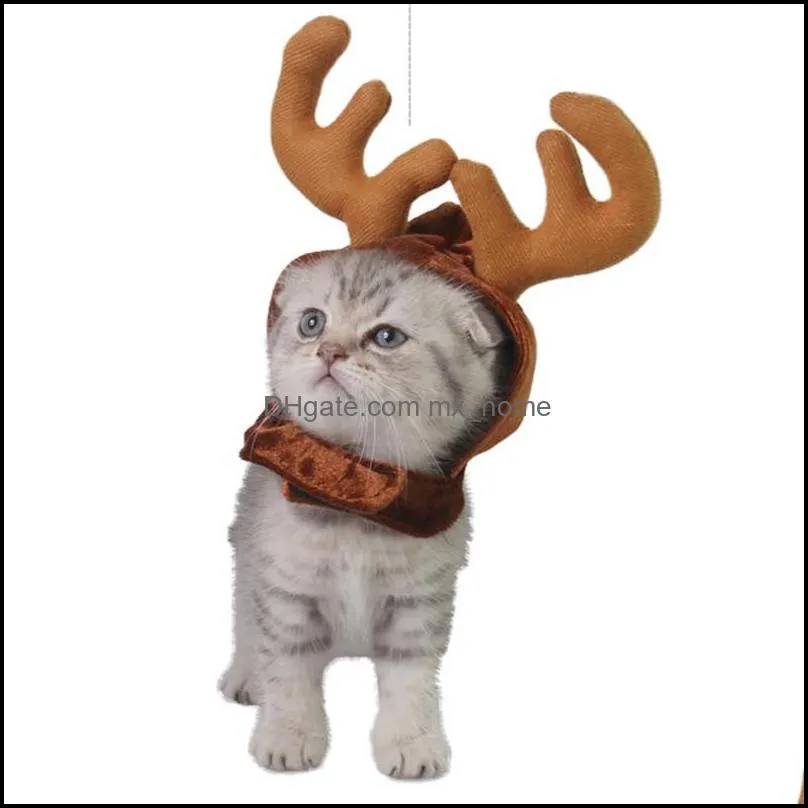 Christmas Pet Cute Reindeer Costume Hat for Cat and Small Dog