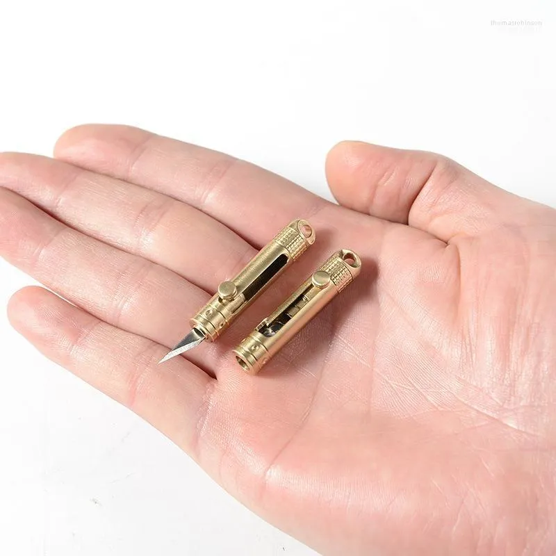 Brass Keychain Outdoor Pocket Knife Key Chain Multifunctional Keyring Tools Men Portable High Quality Ring Women Mini Metal1