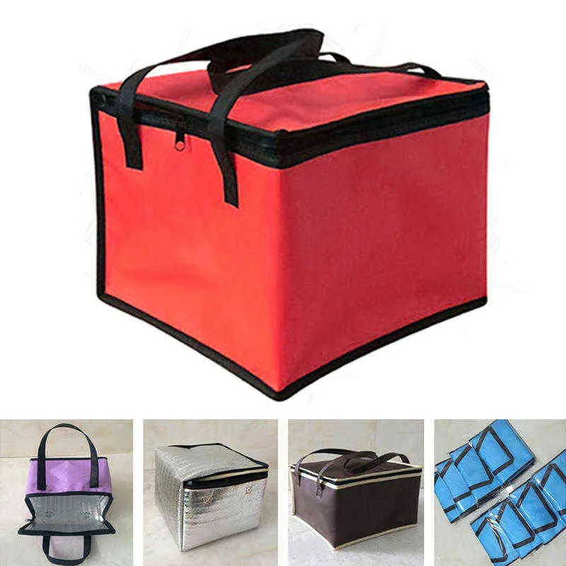 Isolierte Thermo-Kühltasche, kühles Mittagessen, Lebensmittel, Getränkeboxen, Getränkeaufbewahrung, große quadratische Kühltaschen, mit Reißverschluss, Picknick-Nahrungsmittelbeutel aus Zinnfolie, Y220524