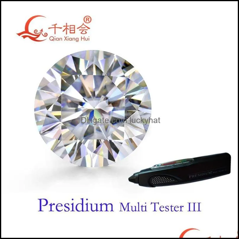 Other 5mm To 12mm DF Color White Round Shape Brilliant Cut Moissanites Loose Stone Can Pass Presidium 3 Pen