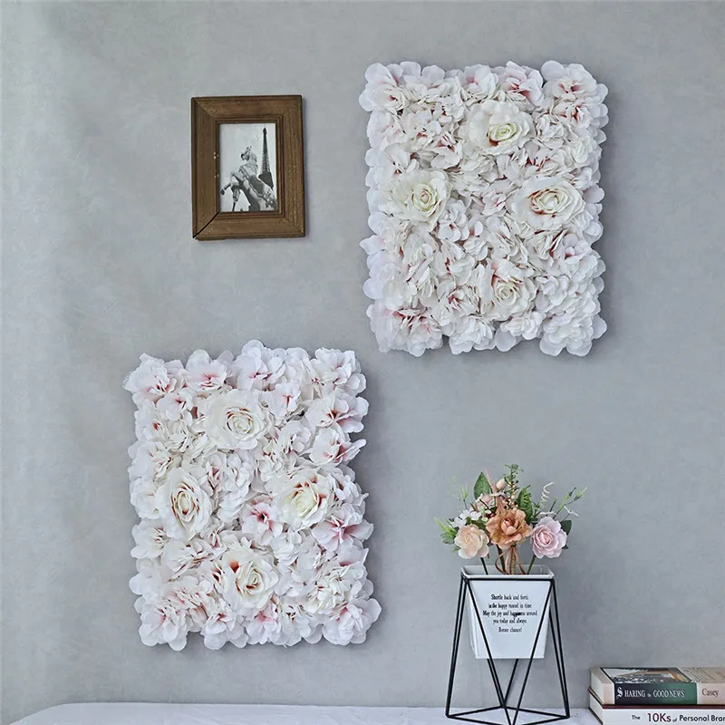 Paneles De Pared De Flores De 40x30cm Con Flores Artificiales De Seda