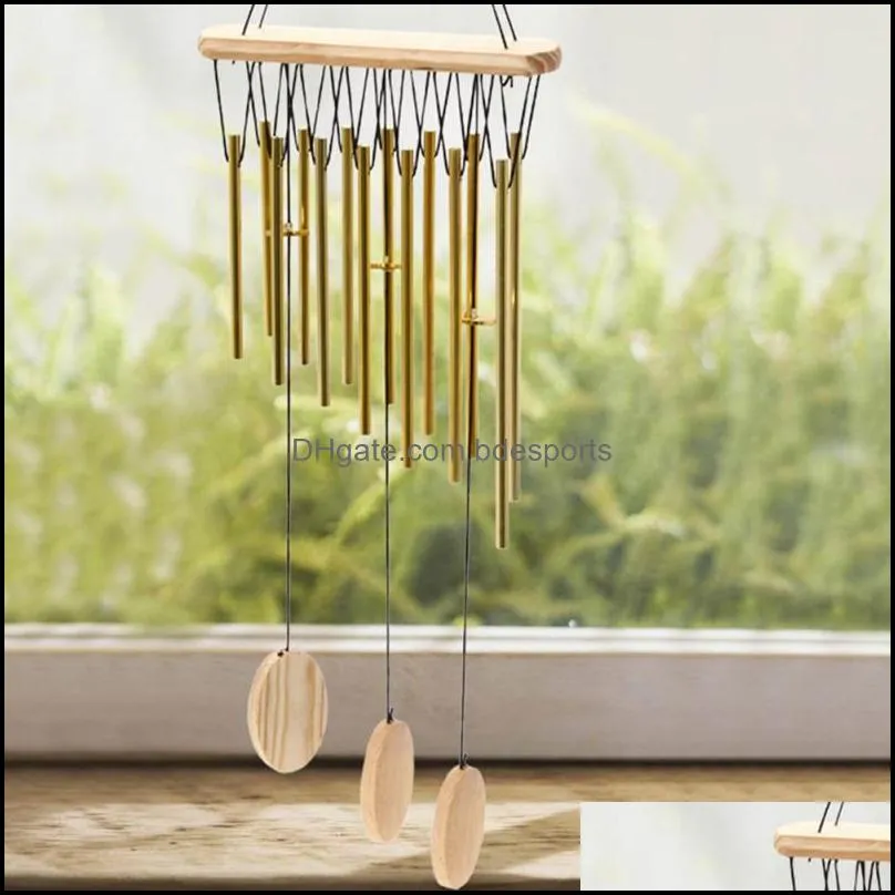 New Relaxing Wood Copper Tubes Wind Chimes Bells Bring Silvery Sound To The Garden Home Decor Gift carillon de jardin 2017