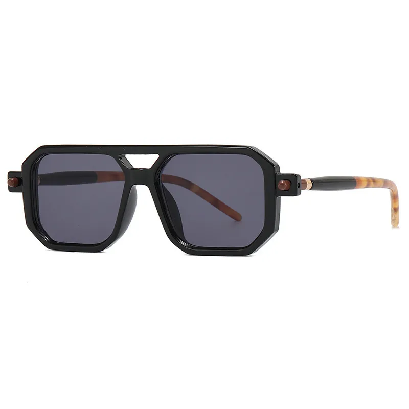 YAMEIZE Retro 70s Double Bridge Pilot - Lunettes de Soleil