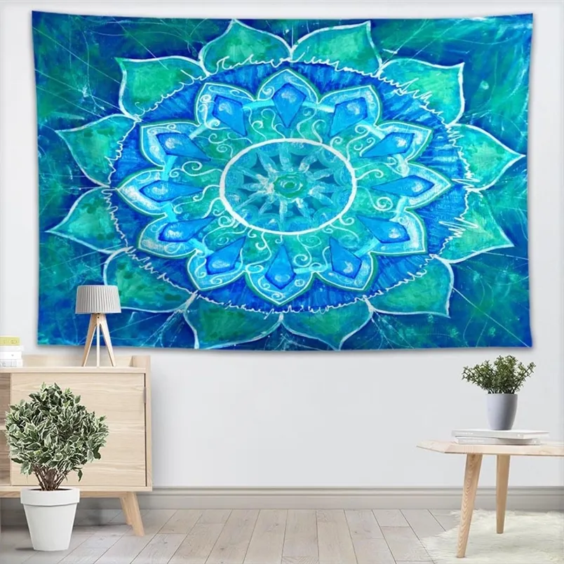 Anpassad mandala hängande lakan hem dekorativa tapestries strand filt tyg vägg tapestry 220622