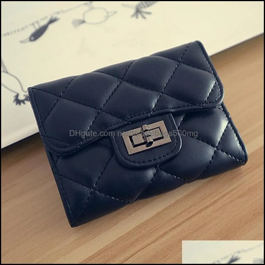 Party Favor Wallet 2022 new Korean version Lingge ladies short clutch three-fold multi-card wallet