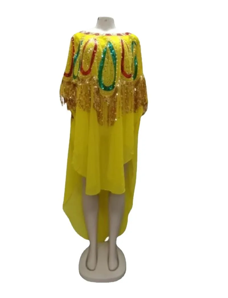 Etnische kleding Afrikaanse plus size jurken voor vrouwen lente zomer o-neck polyester solide kleur lange jurk kerst gewaden Ethnic