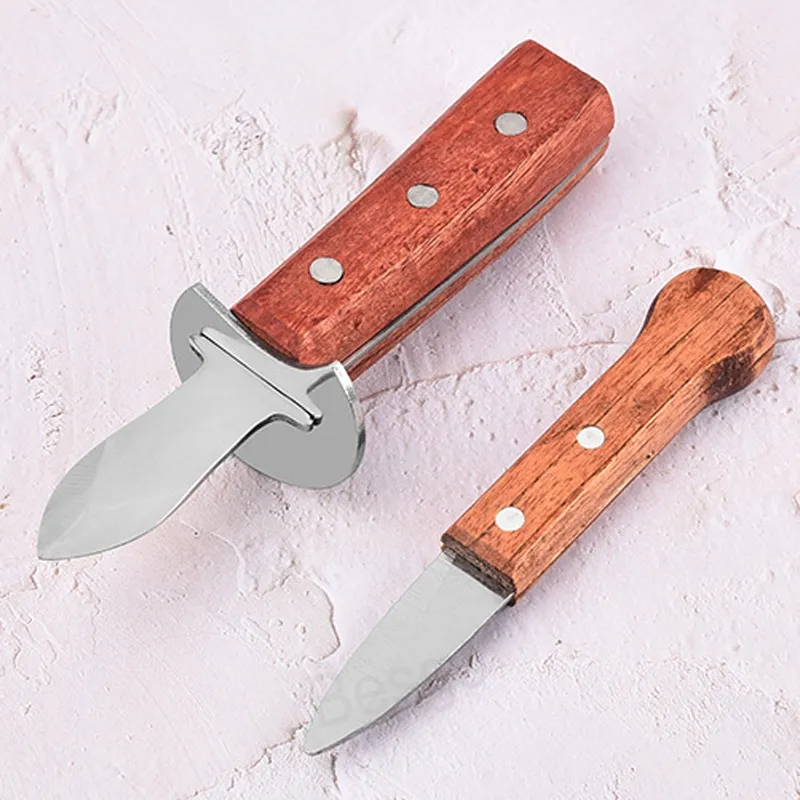 Wood Handle Seafood Oysters Knife Kitchen Scallops Open Shell Knives