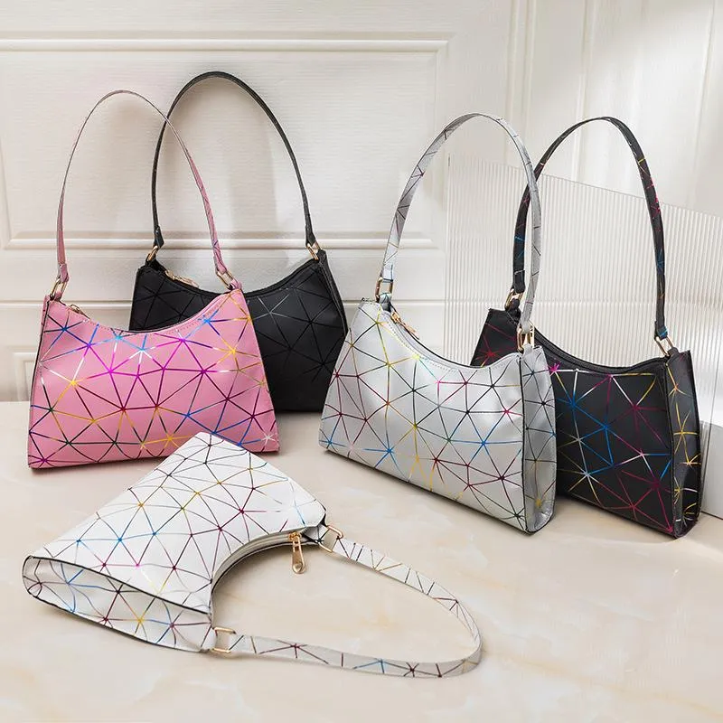 Abendtaschen Unterarm Trend Geometrische farbenfrohe Frauen Tasche Schulter kleine quadratische Modedamen Handtasche
