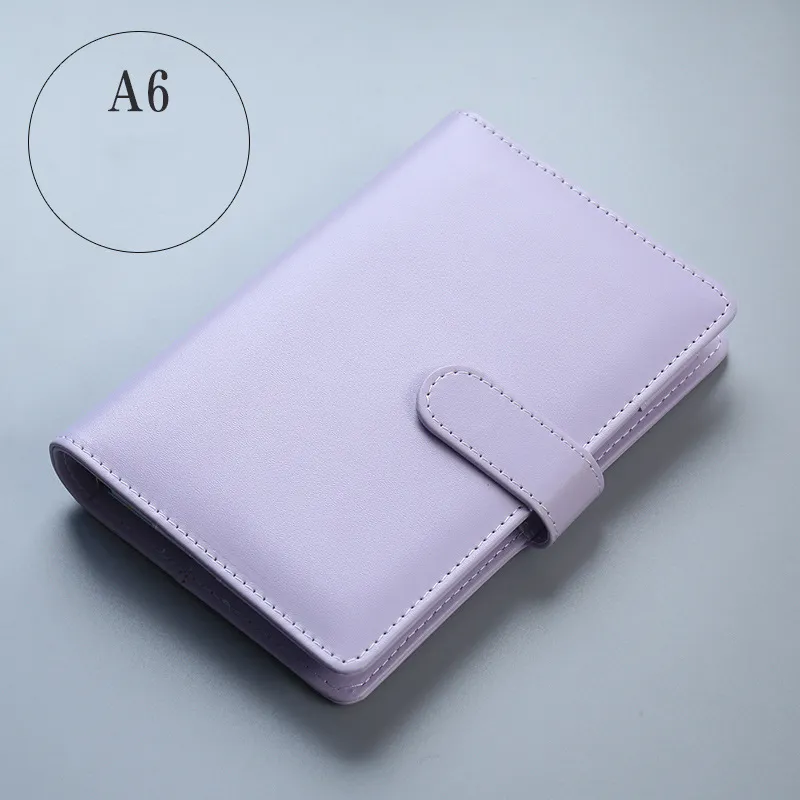 Compra online de A5/A6 Macaron Notebook 6-ring Binder PU Clip-on Loose-leaf  Notebook Papelaria Orçamento Bill Management