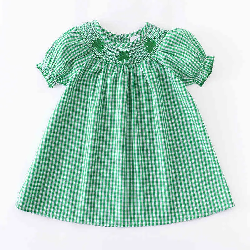 Girlymax Dag Broer/zus Plaid Clover Baby Meisjes Jurk Jongens Shorts Set Top Ruches Romper Gesmokte Geweven Kinderkleding