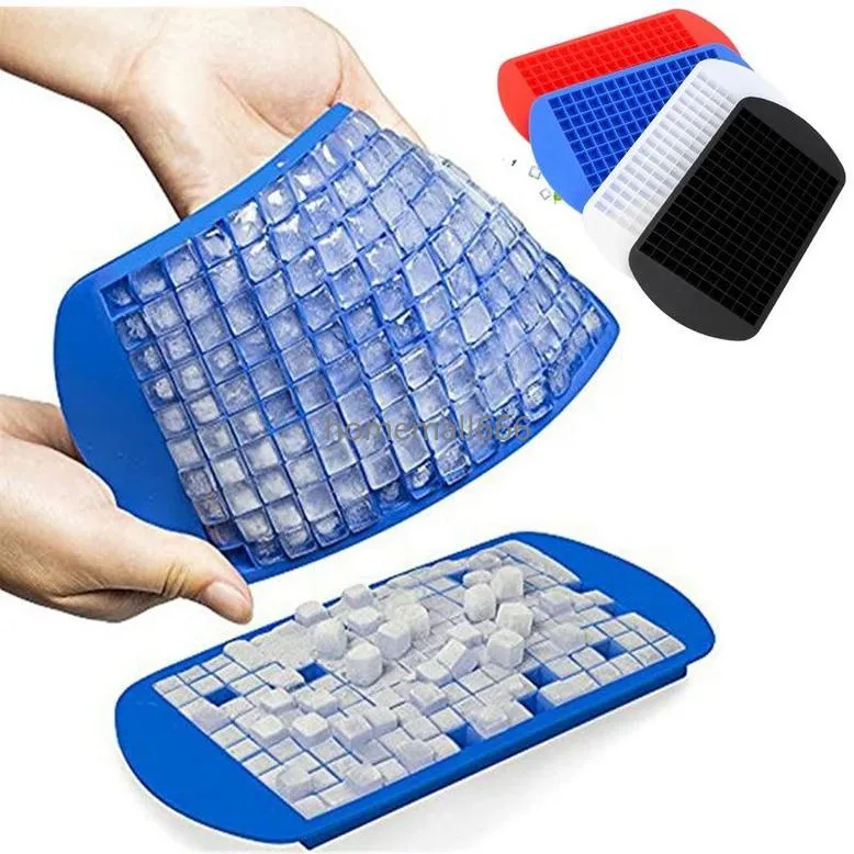 Vassoio per cubetti di ghiaccio in silicone 160 griglie quadrato Estate fai da te creatore di cubetti di ghiaccio per frutta creativo piccolo bar da cucina bevande fredde gadget stampo per cubetti di ghiaccio AA