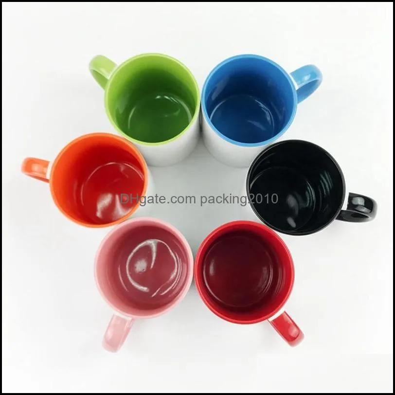 sublimation blank ceramic mugs color handle color inside blank cup by sublimation ink diy transfer heat press print by sea pae10992