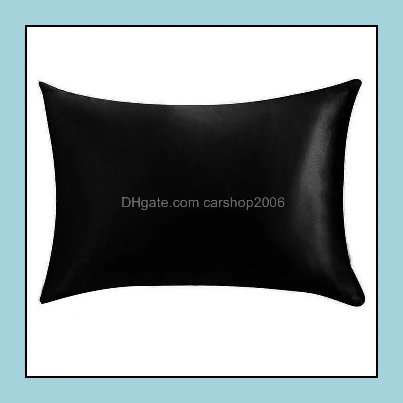 20*36inch silk satin pillowcase home multicolor cool silk pillow case zipper pillow cover double face envelope bedding pillow cover