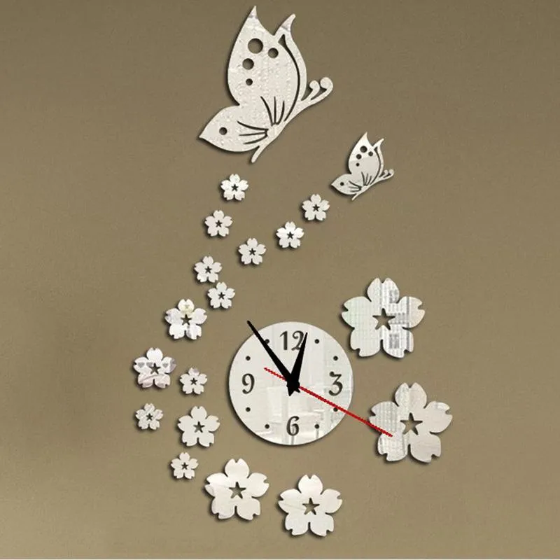 Relógios de parede relógio acrílico relógio design moderno design 3d cristal espelho relógios de decoração em casa