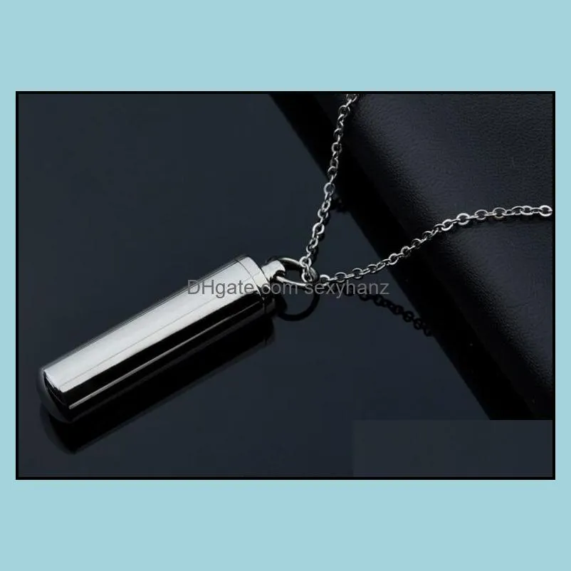 stainless steel perfume bottle pendant necklaces titanium steel link chain necklace for women men jewelry wholesale free shipping -