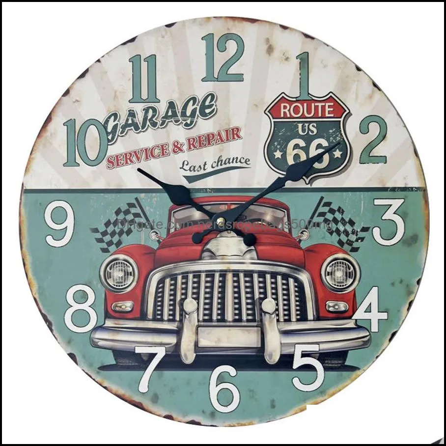 Green Classic Car frameless wall clock density board as old craft clock