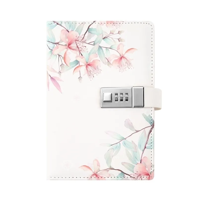 Ny designkombination Lock Diary fodrad Notepad Inbunden Executive Notebooks 551x787 Inch No PentPN053 T200727