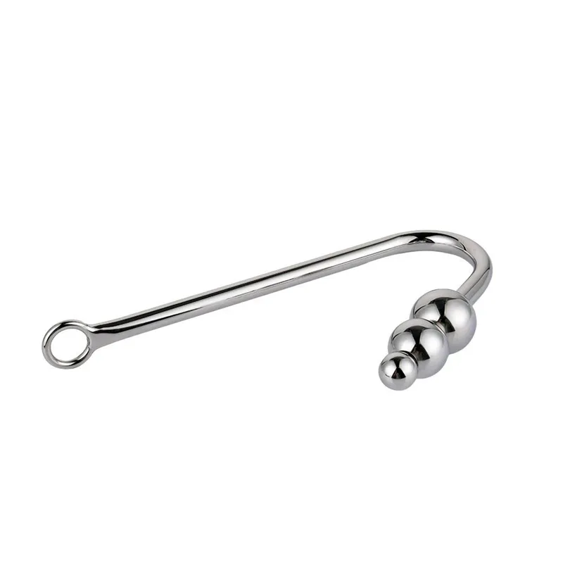 BDSM Aço Inoxidável Anal Gancho Prostato Massagem Massagem Pure Metal Penis Estimulador Plug Dildo Sexy Brinquedos