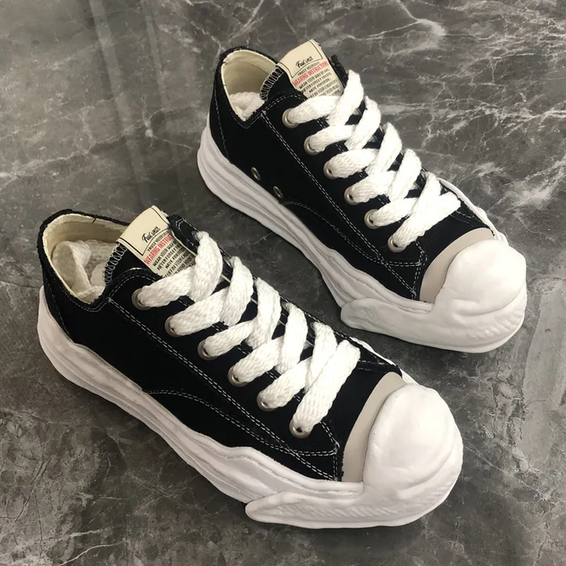 Mmy Maison Mihara Yasuhiro Shoes Sneakers Sneakers Black White Gray Yellow Mens Mens Designer Outdoor Shoes Size 36-45