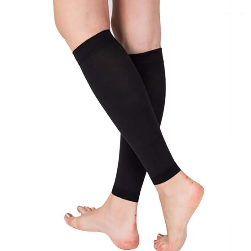 Vente en gros - 1 paire soulager jambe mollet manchon varices circulation compression élastique bas support pour femmes 20-30 Mmhg WY-01