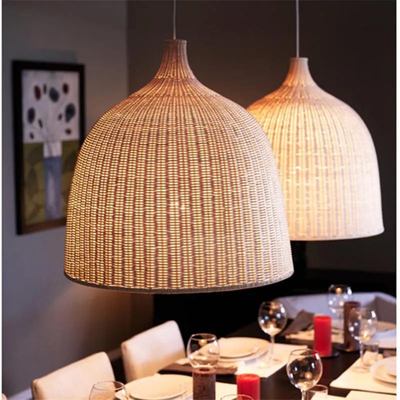 Lampes suspendues Asie du Sud-Est Bambou Lumières Creative Restaurant Lampe Pot Boutique Célèbre El Rattan Tissage Suspendus LuminairesPendentif