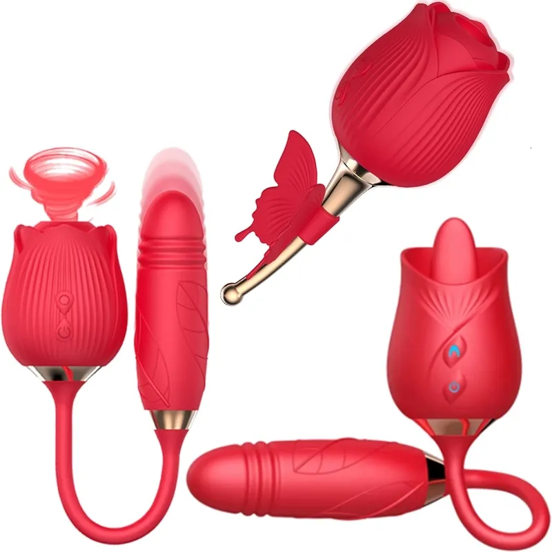 Vibratore Sex Toy Massager Custom 2.0 Pink Dildo Rose Clitoral Sucking Leccare Tongue Toys for Women s 4ITH