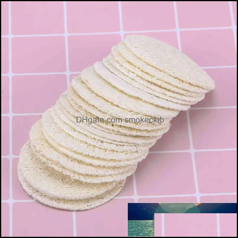 50pcs Round Reusable Loofah Scrubbing Exfoliating Facial Makeup Skin Care Pads Remover Cleaning Sponge
