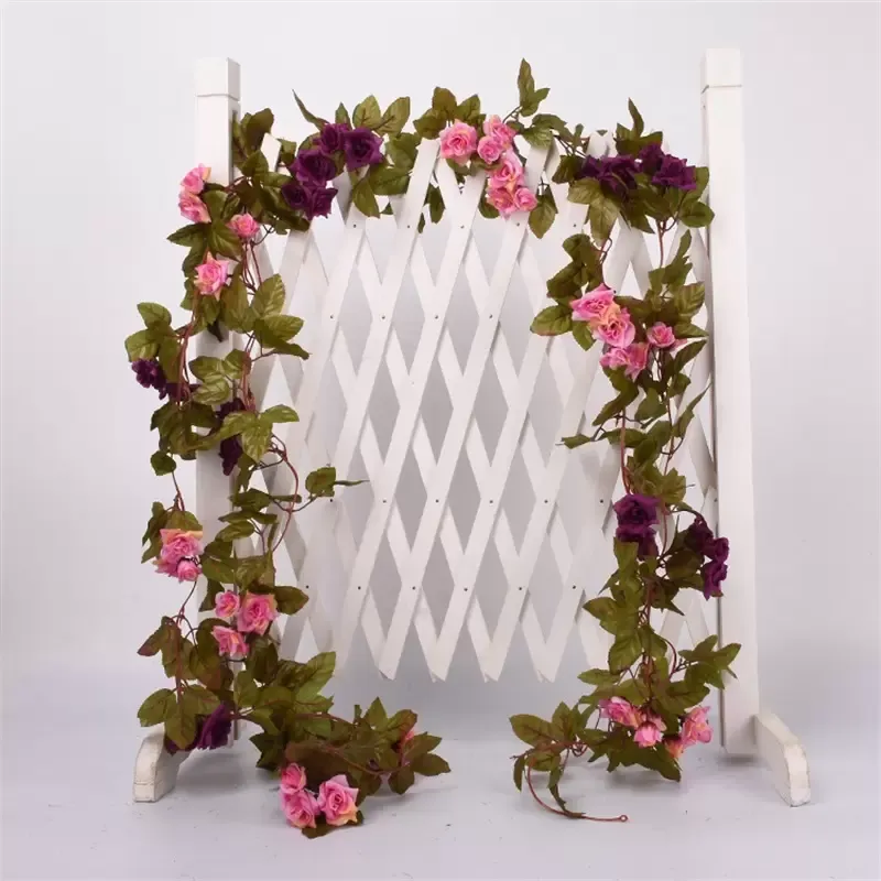 Vite di fiori artificiali Fiore di edera rosa di seta finta per la decorazione di nozze Viti artificiali Appese ghirlande Decorazioni per la casa