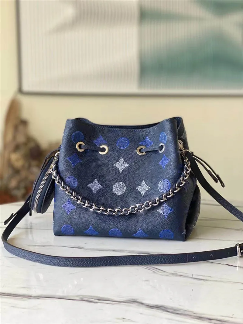Designer Luxury BELLA Shoulder Bag M59552 Blue Bucket Bag Mahina Leather Shoulder bag 7A quality