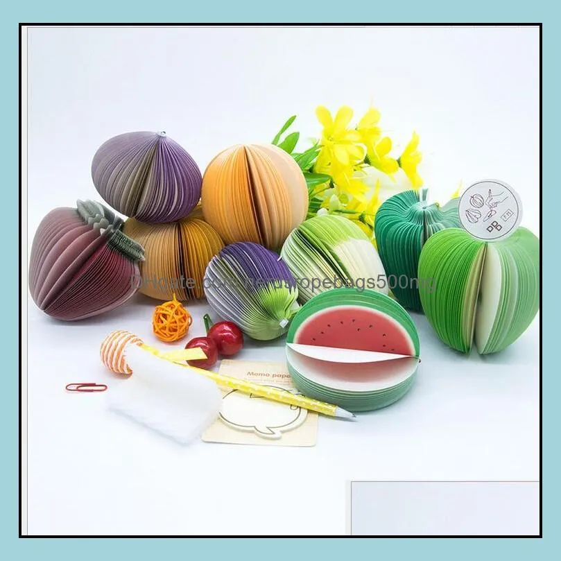 Novelty sticky notes Memo label post Note Fruit Post Notes Paper Notepad Removeable Message labels Notebooks pad Gifts