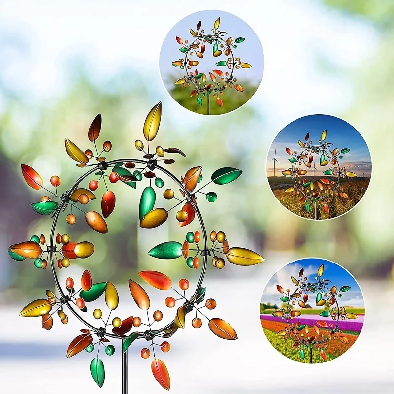Multicolor Windmill Unique Rainbow Color Metal Windmill Outdoor Spinners Collectors ...