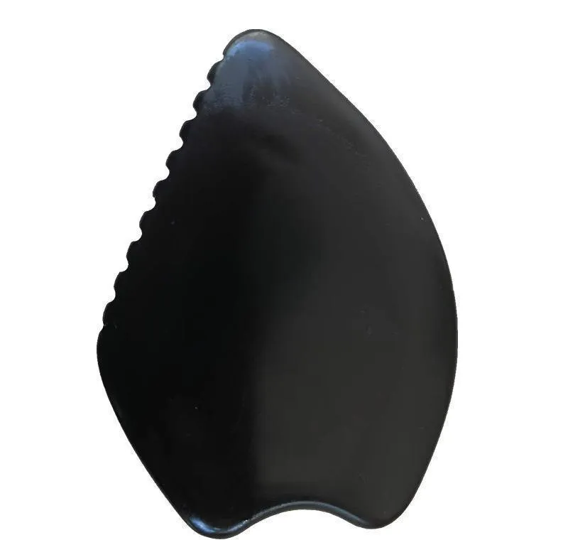 Mas Stones Rocks Natural Black Bian Stone Guasha Board Scraper för ansikte Neck Back Body Tryckterapi Verktyg SIGCD