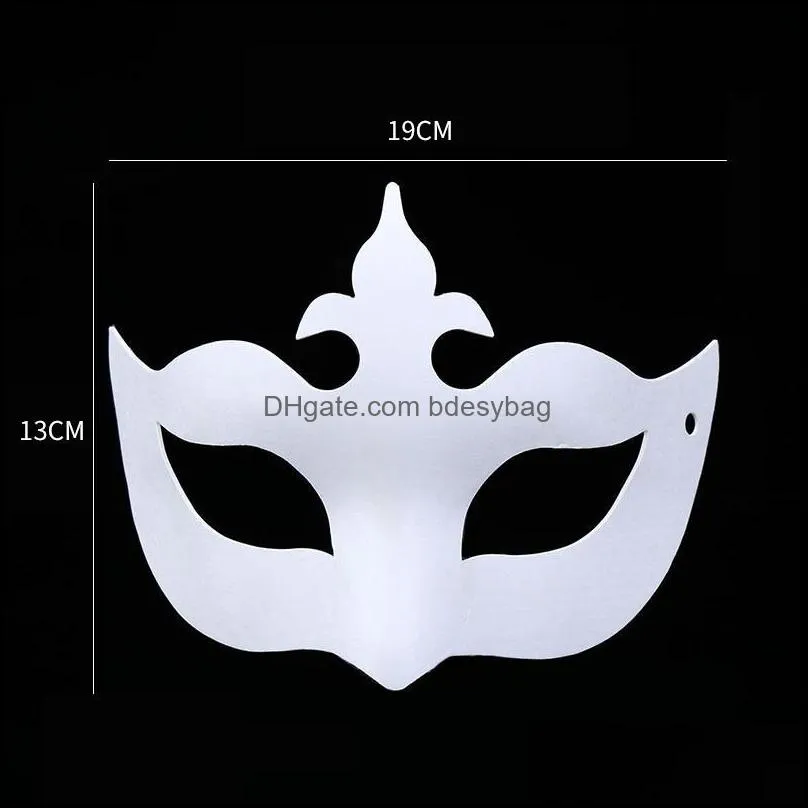 diy environmental protection white masquerade mask halloween party masks blank hand drawing facemask t9i001358