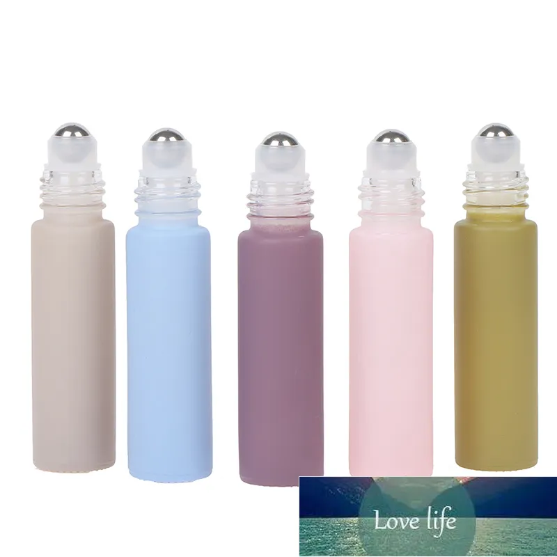 1pc 10 ml dikke macaron glas essentiële oliën rollen op fles metalen roller bal voor parfum aromatherapie