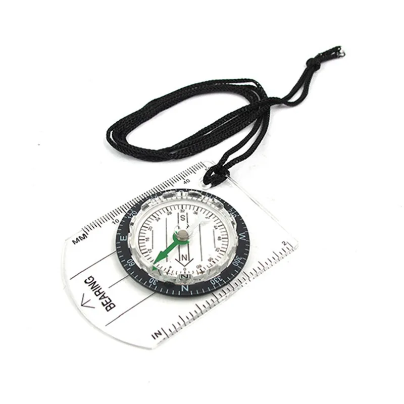 Outdoor Gadgets Camping Hiking Transparent Plastic Compass Proportional Footprint Travel Compass Tools