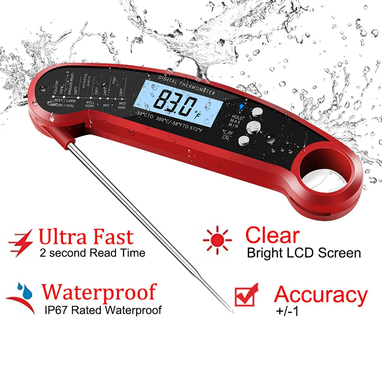 BBQ Digital Kitchen Food Thermometer Meat Cake Candy Fry Grill Dinning Household Cooking Temperature Gauge Oven Thermometer Tool
