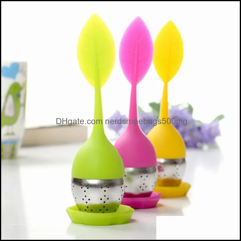 silicone tea infuser Leaf Silicone Infuser Food Grade make tea bag filter creative Stainless Steel Tea Strainers DHL Free Shipping 142