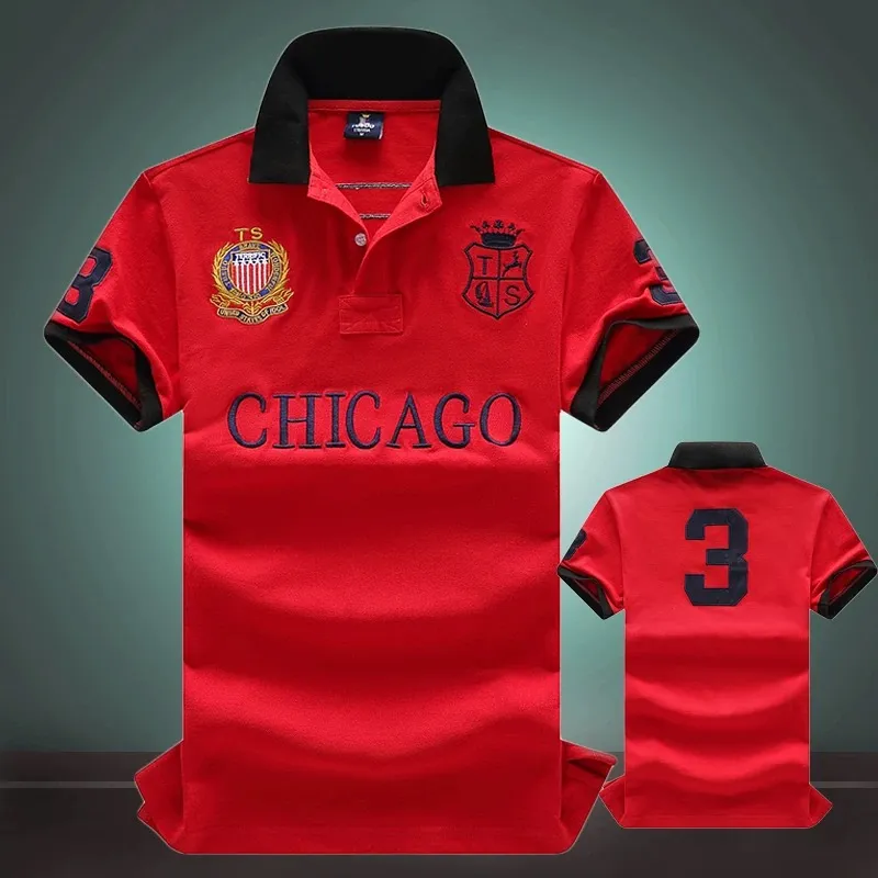 Chicago été coton polos chemise hommes à manches courtes t-shirt ample sport et loisirs S-6XL