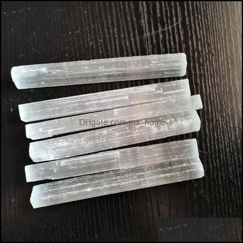 14-15cm Natural Selenite White Stick Wand Chakra Meditation Healing Crystal Rough Mineral Gemstone Home Decora