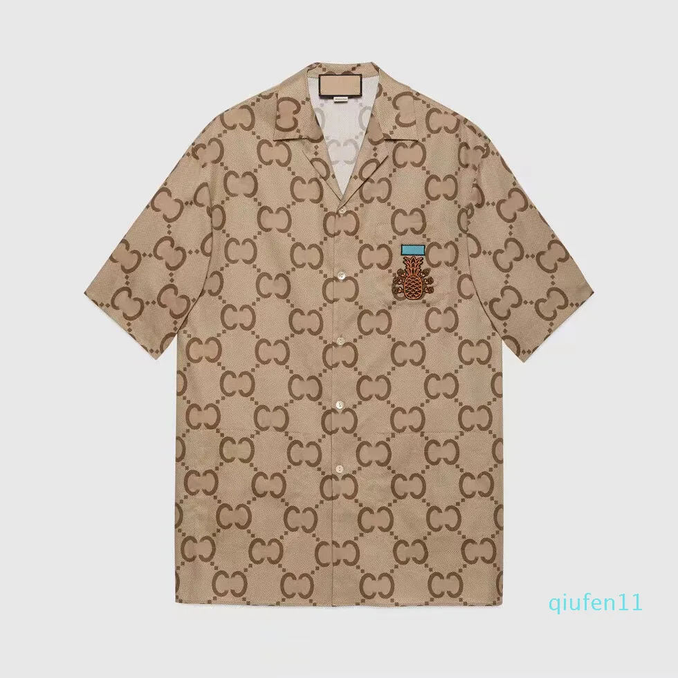 2022-роскошные дизайнерские рубашки Мужские модные геометрические принципы для боулинга рубашка Hawaii цветочные повседневные рубашки Мужчина Slim Fit Eart