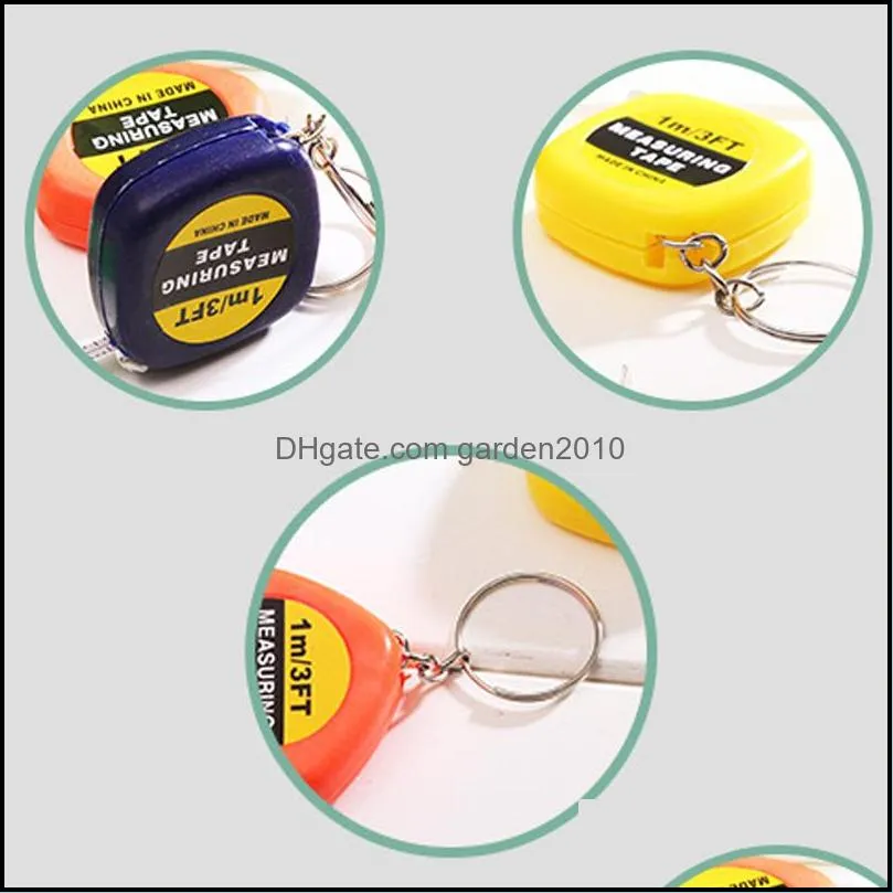 mini 1m tape measure with keychain small steel ruler portable pulling rulers retractable tape measures flexible gauging tools vt0321