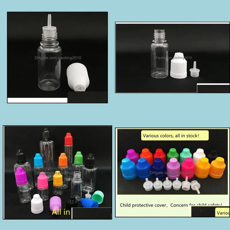 PET Needle Bottle 5ml Plastic Dropper Bottle Clear 5 Ml E Liquid Bottle for E-juice Cheap 13 colors