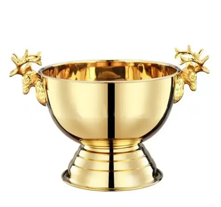 304 Roestvrijstalen Hertenkop Oor Cooler Goud Zilver Champagne Ice Bucket Champagne Ice Bowl C0420