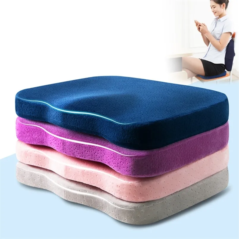 Memory Foam Seat Cushion Coccyx Orthopedic Pillow For Chair Massage Pad Car Office Hip Pillows Tailbone Pain Relief Seat Cushion 220402